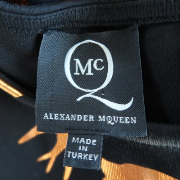 McQ Alexander McQueen Metallic Swallow Print Dress - Picture 10 of 13